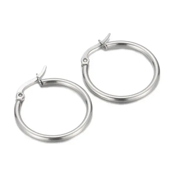 Wholesale Simple Style Circle Stainless Steel Hoop Earrings Plating Metal Stainless Steel Earrings