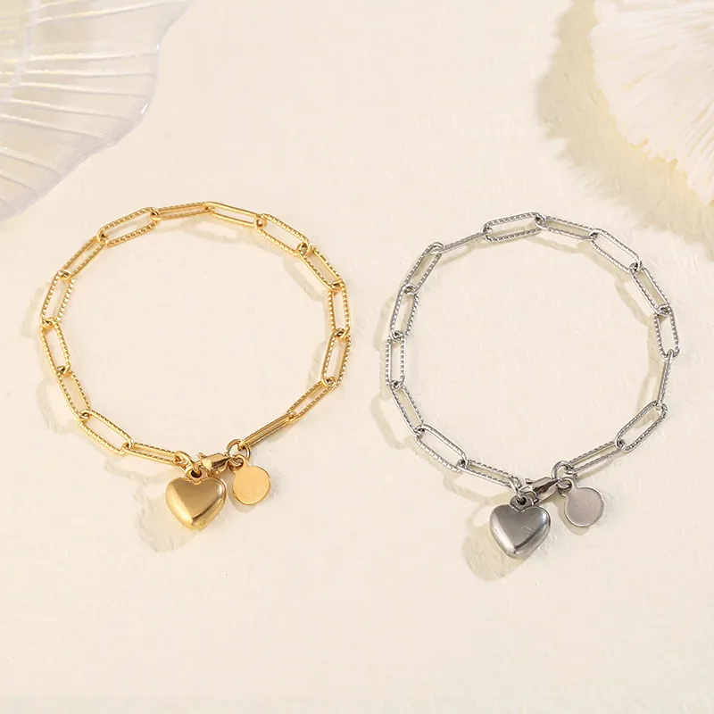 Wholesale Simple Style Ft 304 Stainless Steel 18K Gold Plated No Inlaid Bracelets In Bulk