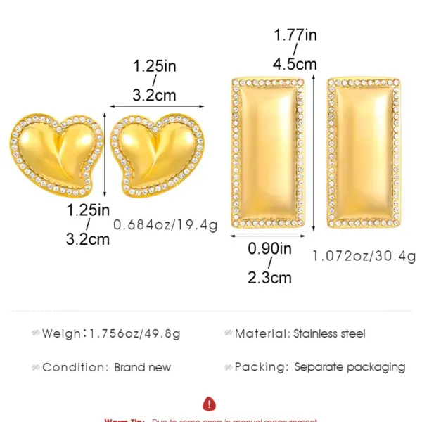 oly-b911c1cedfae4f2aa4c7898c69d6d116 Wholesale 1 Pair Casual Simple Style Streetwear Geometric Plating 304 Stainless Steel op Earrings
