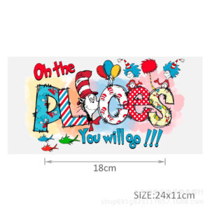 Dr. Seuss series transparent crystal standard water cup waterproof stickers-11