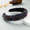 Wholesale Baroque Special-Shaped Colorful Crystal Headband for Women Hand-Sewn Thin Snge Headband Hair Aessories Niche Design