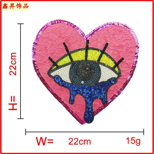 Wholesale Personalized exquisite flower heart-shaped eye clothing aessories sequin embroidery jewelry sequin embroidery cloth patch factory direct sply