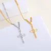 Wholesale Minimalist Elegant Necklace For Women, 18K Gold Plated Hammered Cross Pendant Necklace