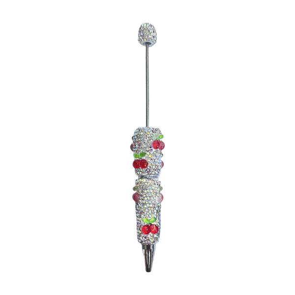 Wholesale New Fruit-Shaped Clay Ballpoint Pens, Handmade Rhinestone-Adorned Ballpoint Pens, Creative Wholesale Manufacturer, Cross-Border Direct Sales, Multiple Colors