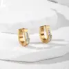 Wholesale 1 Pair Simple Style Color Block Inlay 201 Stainless Steel Zircon Earrings