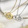 Wholesale Jewelry IG Style Simple Style Letter Mountain Heart Shape Titanium Steel Plating Pendant Necklace