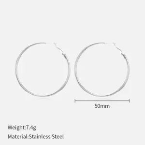 50mm Earrings-Steel Color