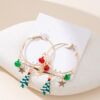 Wholesale Large hoop star bell earrings, small hoop multi-element combination Christmas earrings