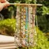 Casual Simple Style Multicolor Natural Stone Freshwater Pearl Shell Beaded Handmade Plating Necklace