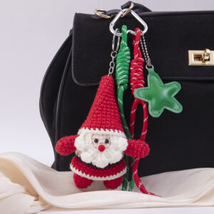 Handmade crocheted wool bag pendant-santa claus / Opp bags individually packaged