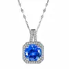 Wholesale 201 Stainless Steel White Gold Plated Gold Plated Classic Style Plating Inlay Square Glass Zircon Pendant Necklace