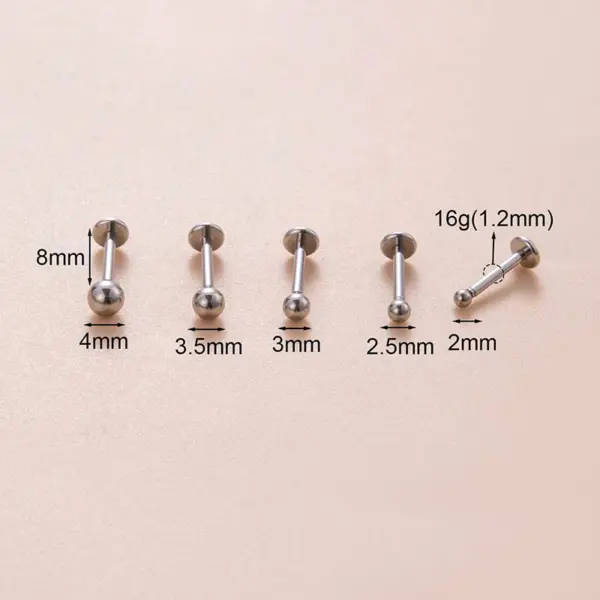 1 Piece Ear Cartilage Rings & Studs Sweet Simple Style Classic Style Geometric Round 316L Stainless Steel Waterproof Non Tarnish Surgical Steel