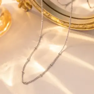 1.5mm Side Clip Beads 40+5cm-steel Color / A Bundle of One Hundred Pieces Without Packaging