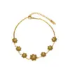 Wholesale Simple Style Heart Shape Flower Butterfly Resin Titanium Steel Wholesale Anklet