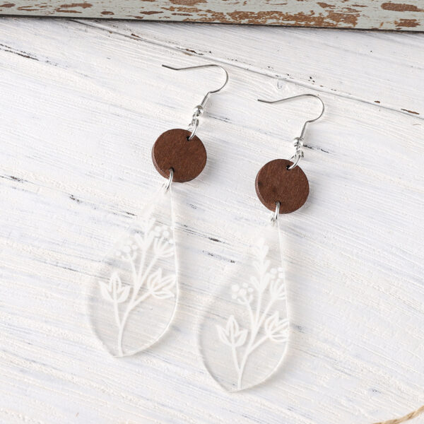 Wholesale Spring/Summer Vacation Earrings - Simple Floral Teardrop Patchwork Pendant