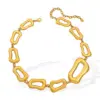 Wholesale Ion Plating (IP) Real Gold Plated 18K Gold Geometric Solid Color 304 Stainless Steel Elegant Waterproof Non Tarnish Bracelets Necklace
