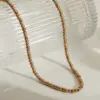 Wholesale Jewelry Simple Style Classic Style Solid Color 201 Stainless Steel 18K Gold Plated Beaded Bracelets Necklace