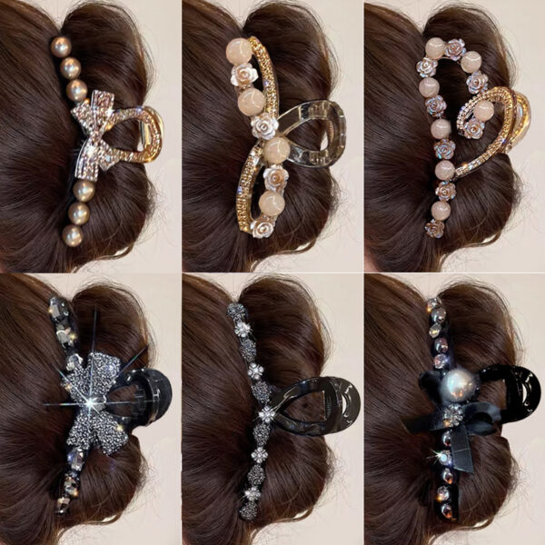 Wholesale Bow-Knot Large-Sized Grabber Clip for Women with High-End Hair on the Back of the Head, Shark Clip, Accessible Luxury Elegant, Hair Clip with Multiple Hair Accessories