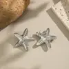 Wholesale PVD Coated Real Gold Plated 18K Gold Geometric Starfish 304 Stainless Steel Elegant Lady Waterproof Non Tarnish Ear Studs