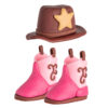 Wholesale 3 PCS/Set Western Denim Hat Boots Soft Pottery Decorations Cake Ornaments