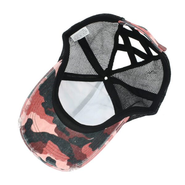 Wholesale Summer outdoor cap children's horsetail baseball net cap cotton camouflage sunscreen cap without CC label cap