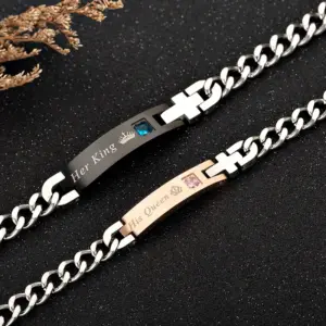Fashion 201 Stainless Steel Gold Plated Artificial Gemstones Stainless Steel Bracelets In Bulk
