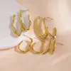 Wholesale PVD Coated 14K Gold Real Gold Plated Solid Color 304 Stainless Steel Modern Style Simple Style Waterproof Non Tarnish Ear Studs