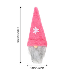 Plush snowflake wine bottle cover pink