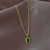 oly-b966561c5bc347db54f1931cf66e195b Wholesale French simple emerald pendant necklace female niche design 1 light luxury high-grade clavicle chain jewelry