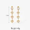 Wholesale 304 Stainless Steel Simple Zircon Pendant Tassel Long Earrings For Women 16K Real Gold Plated Platinum Plated Vacuum Electroplating (Fired) Waterproof Non-Fading Earrings