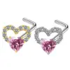Sexy Cross Heart Shape Butterfly Stainless Steel Titanium Copper Plating Inlay Zircon White Gold Plated Gold Plated Nose Studs Nose Pin