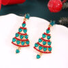 Wholesale Diamond-encrusted Christmas tree earrings
