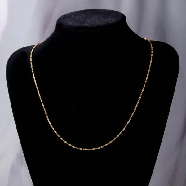 202 Stainless Steel Solid Color Electroplating 14K Gold Plated 18K Gold Plated Vintage Style Waterproof Non Tarnish Plating Gold Pendant Necklace