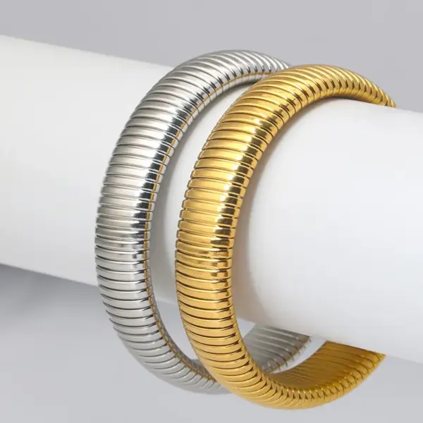 Wholesale Simple Style Geometric Stainless Steel Plating Bangle