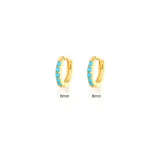 Yellow Gold-Turquoise 6mm