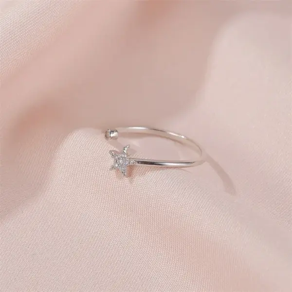 Copper Plating Pentagram Artificial Gemstones Copper Rings