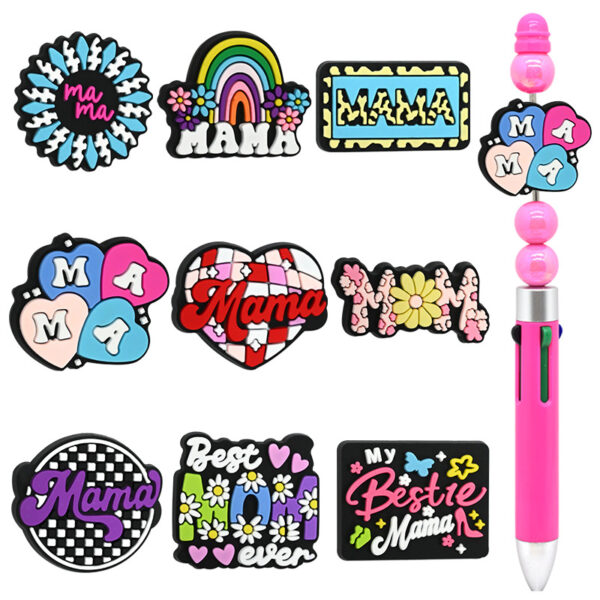 oly-b993b9d6817eca079ad97ca31e25b34f Wholesale Random 100pcs I Love Mom Mother's Day Beaded Beads