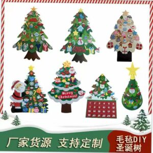 Wholesale Cross-Border New felt Christmas tree Christmas decorations Children DIY felt cloth Christmas tree Christmas children's ornaments