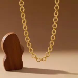 X0409 - Spliced Thick Chain - Necklace - Gold