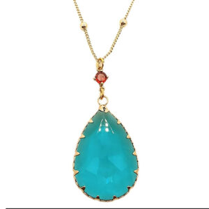 Wholesale Blue crystal emerald necklace