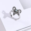 Wholesale Zhongyi jewelry cross-border personality Western style blue turquoise alloy sheep head ring for men
