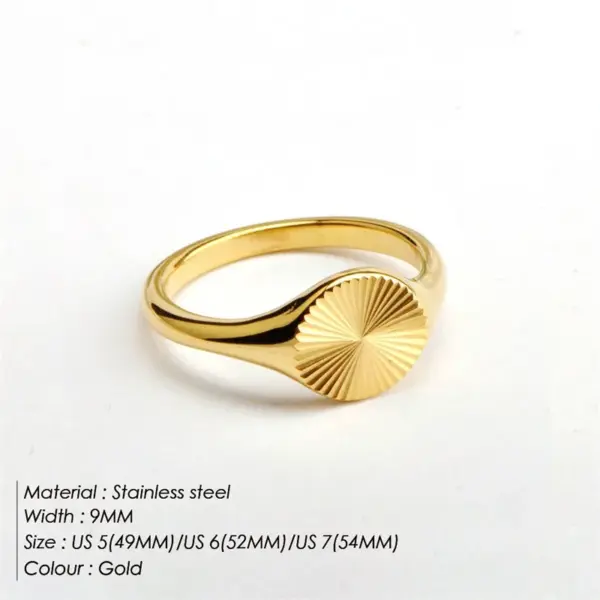 Wholesale PVD Coated 14K Gold Real Gold Plated Geometric Stainless Steel Fashion Waterproof Non Tarnish Rings