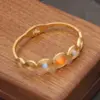 Wholesale PVD Coated 18K Gold Real Gold Plated Geometric Stainless Steel Basic Retro Modern Style Waterproof Non Tarnish Bangle
