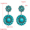 Wholesale retro turquoise earrings European and American fashion new alloy inlaid turquoise multi-layer round exaggerated temperament earrings