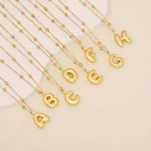 Wholesale Simple Style Letter Stainless Steel Copper Plating 18K Gold Plated Pendant Necklace