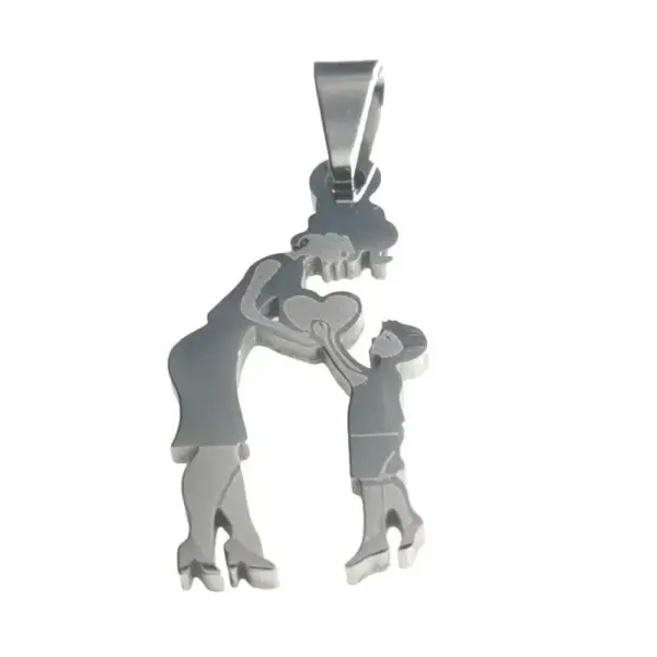 Wholesale Jewelry French Style Simple Style A Family Of Three 304 Stainless Steel Hollow Out Stainless Steel Necklaces