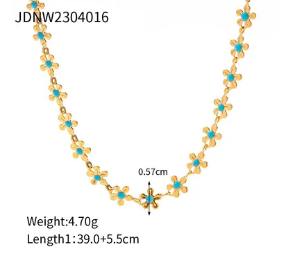 PVD Coated Real Gold Plated 18K Gold Flower 304 Stainless Steel IG Style Basic Classic Style Waterproof Non Tarnish Bracelets Necklace