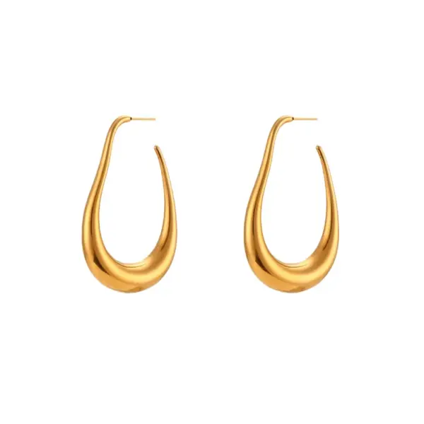 PVD Coated Real Gold Plated 18K Gold Geometric 304 Stainless Steel Fashion Waterproof Non Tarnish Ear Studs