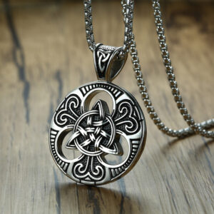 Round brand with stainless steel chain