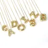 Wholesale Simple Style Classic Style Letter Copper 18k Gold Plated Pendant Necklace In Bulk